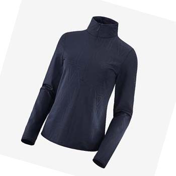 Salomon ESSENTIAL LIGHTWARM Kadın Kapüşonlu Sweatshirt Lacivert Mavi | TR 2526WNB